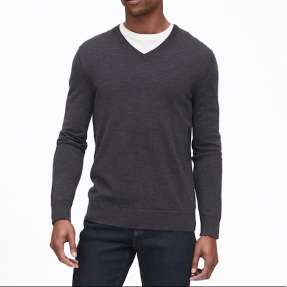 Banana Republic Grey Merino Wool Sweater sz XXL